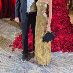 Elegant Gold Strapless Gown from Greece